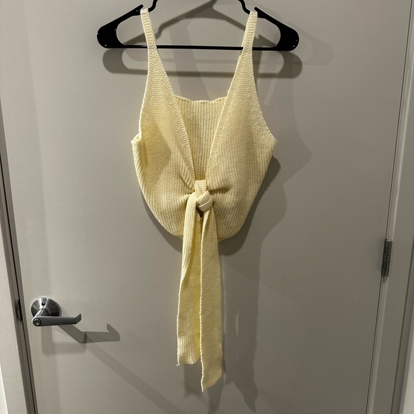 SHEIN Yellow Knit Tie-Front Camisole - Picture 1 of 3